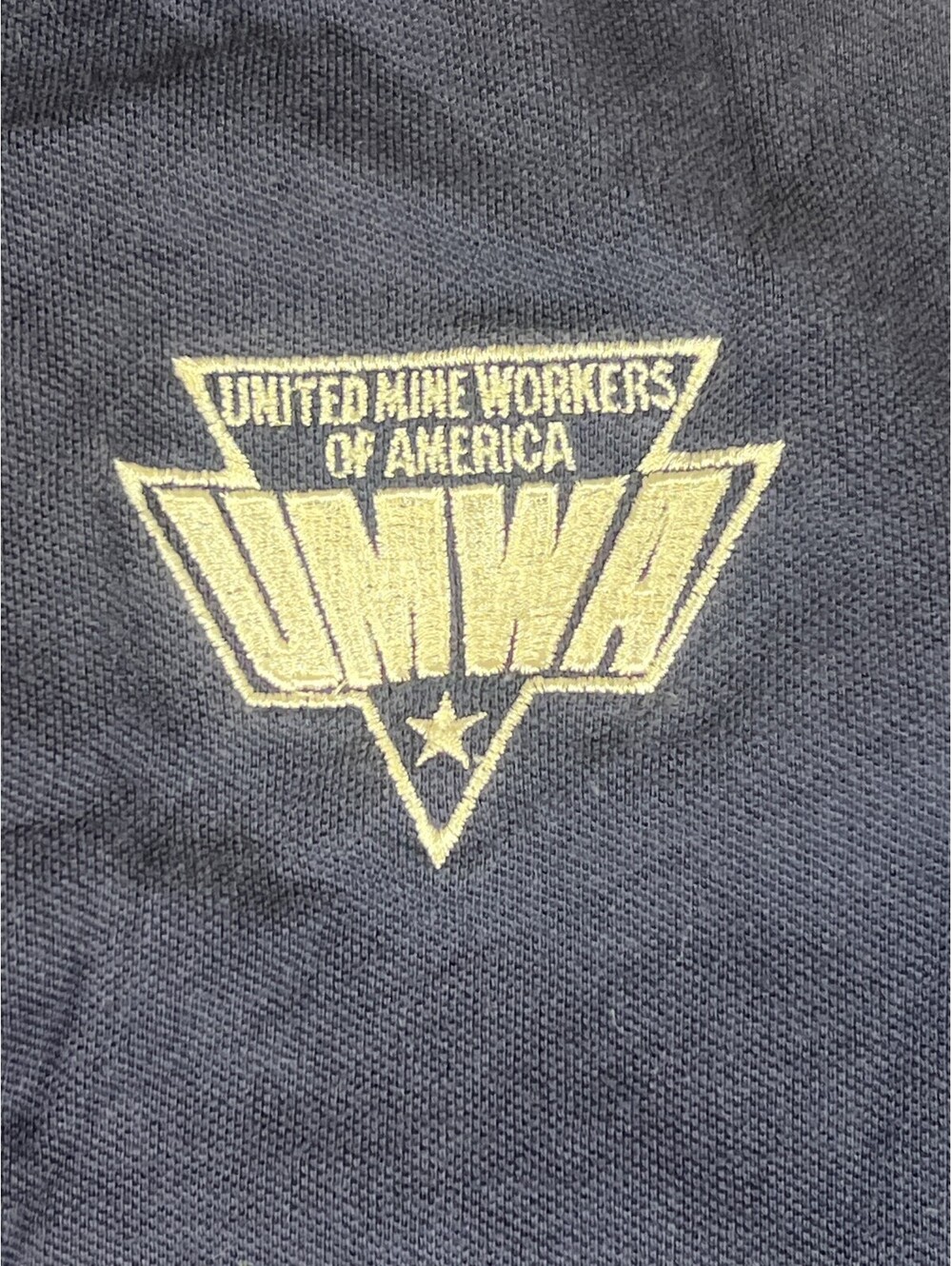 King Louie Vintage Men S Navy UMWA Union Made in USA Polo Shirt - Picture 5 of 8